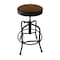 Holland Bar Stool Co Adjustable Stool, Black Wrinkle, Canter Thatch Seat 910BW001 - alternate 1